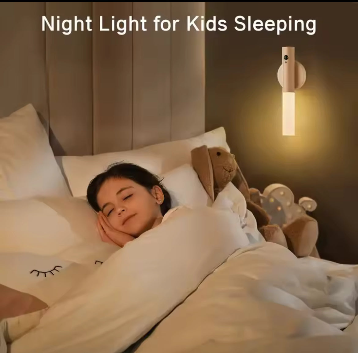 Smart Motion Sensor Night Light LED Rechargeable Magnetic Wall Lamp Portable for Hallway Bedroom Stairs Bathroom Cabinets Decor