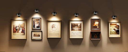 Picture Lights for Wall Rechargeable Magnetic Poster Lights Remote Dimmable Timer Painting Light Wall Decor Light Painting Light